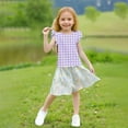 thumbnail image 5 of Cethrio Girls T-shirts with Ruffle, Casual Printed Soft Short Sleeve Summer Tops Purple Size 3-4 T, 5 of 5