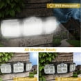 thumbnail image 3 of OAK LEAF Solar Lights Outdoor,122 LED 1000LM Solar Wall Lights Waterproof 3 Head Motion Sensor Lights 270° Wide Angle Illumination Flood Lamp With Remote Control For Outdoor Garden, 3 of 11