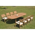 thumbnail image 4 of Grade-A Teak Dining Set: 8 Seater 9 Pc: 118" Double Extension Oval Table And 8 Vellore Stacking Arm Chairs Outdoor Patio WholesaleTeak #WMDSWVm, 4 of 5