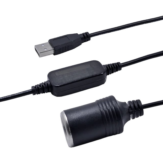 Convertisseur de Prise USB A Mâle vers Allume-Cigare de Voiture 12 V
