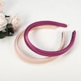 thumbnail image 7 of Unique Bargains 2 Pcs Solid Simple Silk Headbands Fashion Hair Accessories for Women Light Pink Rose Purple 0.59" Wide, 7 of 7