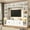 White, variant on ChVans 106" W Wall Unit TV Stand with Storage for TVs up to 80", Modern TV Console with LED Lights, Entertainment Center with Bookshelves for Living Room