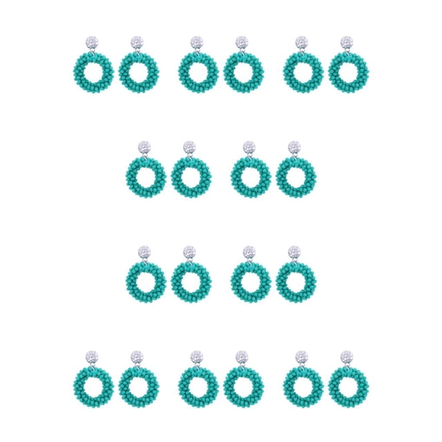 Qarigey Pendientes colgantes ligeros hechos a mano para mujer, pendientes tejidos exquisitos a la moda y elegantes, azul turquesa azul turquesa 10Conjunto