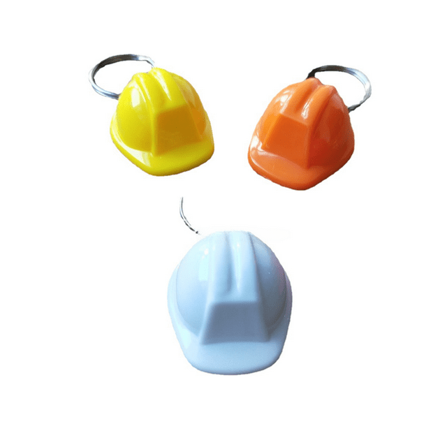 Llavero con casco 3D, llavero con colgante de casco de seguridad, llavero de plástico con casco de seguridad