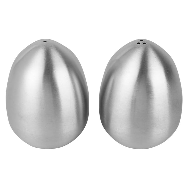 2 Pcs Bouteilles de Condiments en Forme d'Œuf en Acier Inoxydable pour Sel et Poivre (1 Trou et 3 Trous)