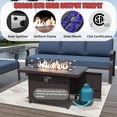 thumbnail image 4 of Kullavik  Aluminum Outdoor Patio Furniture with Curved Armrests & Firepit Table 7 seats w/FirePit - Navy Blue, 4 of 5