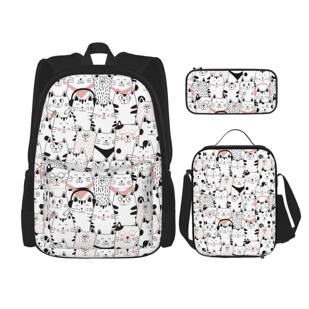 Mochila Gran Capacidad Mochila Escolar Leaper Para Niñas - Lona Con Rayas Moradas, Múltiples Bolsillos Mochila Colegio Niñas Grande