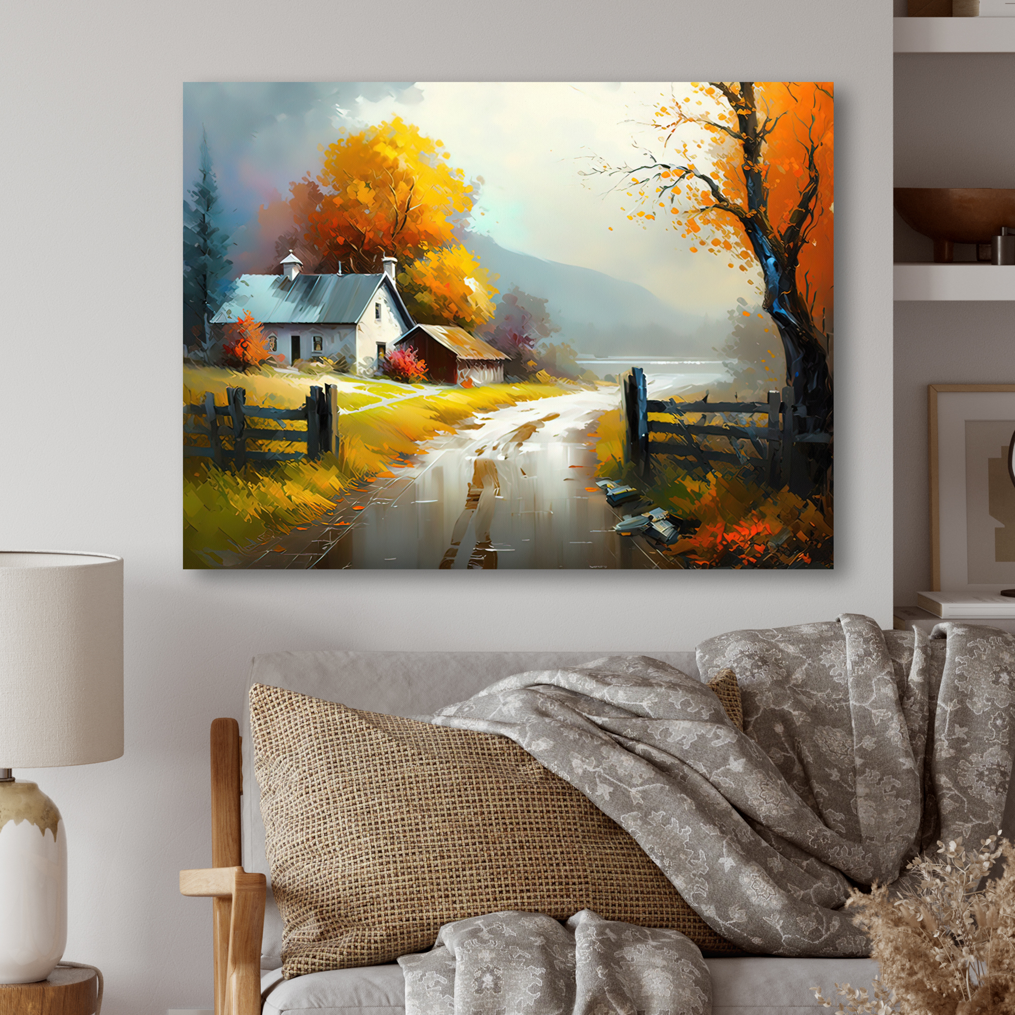 Designart Welcome To The Cottage House II Canvas Wall Art