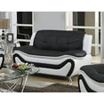 thumbnail image 2 of Frady Black and White Faux Leather Modern Living Room Loveseat and 2-Chair Set, 2 of 3