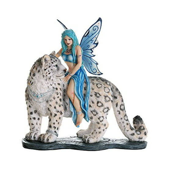 Decorative Companion Fairy Hima with Snow Leopard Collectible 