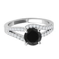thumbnail image 5 of Mauli Jewels Engagement Rings for Women 1.50 Carat Black Diamond Halo Engagement Ring 4 Prong-Setting 14K White Gold, 5 of 6