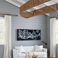 thumbnail image 3 of Hieng Nautical Wall Art Decor Fishing Net with Seashells Ship Wheel Painting Pictures Navy Blue Bathroom Bedroom Lake House Decoration Unframed, 3 of 6