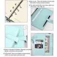 thumbnail image 3 of ZHAOCHENG Carpeta de presupuesto A6 con sobres con cremallera Carpeta de ahorro de dinero recargable de cuero sintético azul, 3 of 5