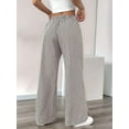 thumbnail image 6 of Women'S Striped Wide Leg Lounge Wear Pants Elastic Waist High Waisted Trousers with Pockets Light Brown XL, 6 of 9