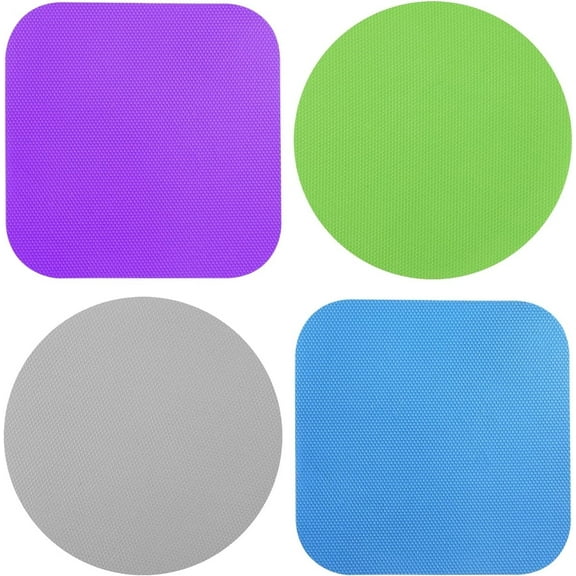 Casewin 4 Pcs Rubber Jar Gripper Pads, Multi-Purpose Bottle Lid Tops Openers, Jar Grips Openers for Most Bottles - 2 Sizes