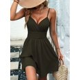 thumbnail image 5 of Women's Summer Dresses V Neck Spaghetti Strap Sundress Casual Beach Flowy Mini Dress Green S, 5 of 9