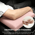 thumbnail image 5 of Memory Foam Car Armrest Cushion Pad, Center Console Cover with Elastic Band, Soft Mesh Fabric for Cars Trucks SUVs, Red Style, 1 Piece, 5 of 8