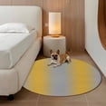 thumbnail image 3 of Yellow Ombre Round Area Rug 7 FT, Non Slip Living Room Area Carpet, Grey Modern Art Farmhouse Washable Soft Circular Rug Non-Shedding Floor Carpet for Bedside Office Play Room Classroom, 3 of 9