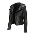 thumbnail image 5 of DailyTrove Women's Cropped Faux Leather Jacket, Long Sleeve, Casual Street & Night Out Wear, Durable Polyester Blend, Plus Size Friendly, 5 of 6