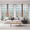 thumbnail image 6 of Nautical Coastal Kitchen Curtain for Berdoom Living Room Cafe 72 Inch Length, Summer Beach Shell Coral Seaweed Blue Plaid Tiers Curtains Light Filtering Drapes Window Treatment 2 Panels 52"Wx72"L, 6 of 8