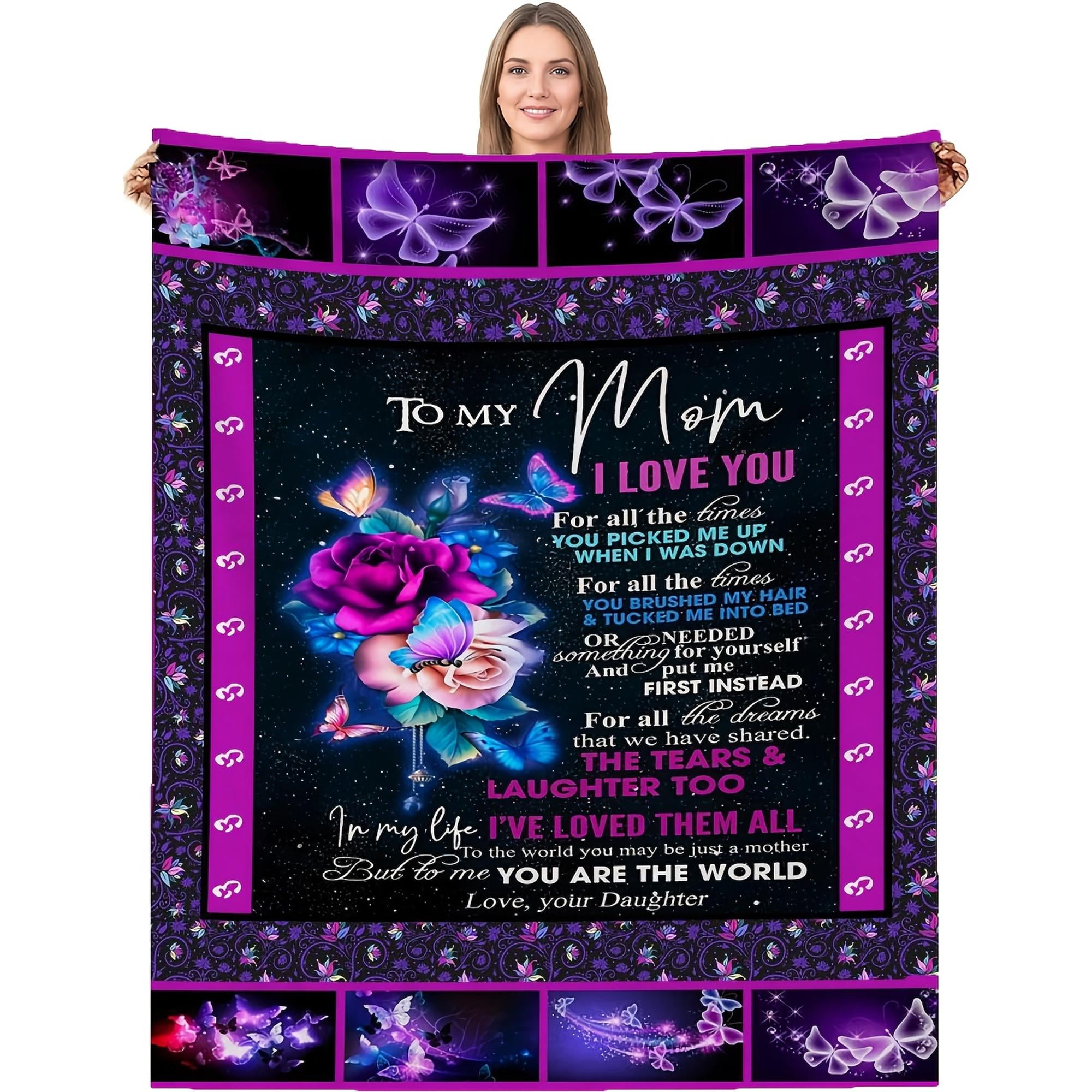 Gifts for Mom, Christmas Birthday Gifts for Mom, to My Mom Blanket from  Daughter Son, Mom Gifts for Valentines Day, Mothers Day, Mom Coral Blue  Throw Blanket 