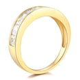 thumbnail image 3 of Wellingsale Ladies Solid 14k Yellow Gold Polished CZ Cubic Zirconia Channel Set Wedding Band - Size 9, 3 of 6