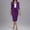 1-Purple, variant on Women's Business Suit Set 3/4 Sleeve Open Front Blazer and Pencil Skirt Two Piece Workwear Office Formal Outfit