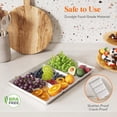 thumbnail image 2 of Lifewit Serving Tray Divided for Party Supplies, 15" x 10" Plastic Platters for Serving Food, 4 pcs White Reusable Tray for Veggie, Snack, Fruit, Cookies, Desserts in Kitchen/Pool/Pantry Organization, 2 of 8
