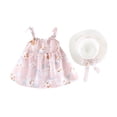 thumbnail image 2 of LSLJS Tout-Petits Enfants Bébés Filles Mignon Été Fleurs Imprimé Robe à Bretelles Jupe Chapeau Ensemble, Princess Dresses, 2 of 6