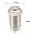 thumbnail image 2 of Interruptor de botón pulsador de metal momentáneo Unique Bargains con diámetro de montaje de 10mm 1NO 1NC COM DC 30V 24 x 13.5mm, 2 of 5