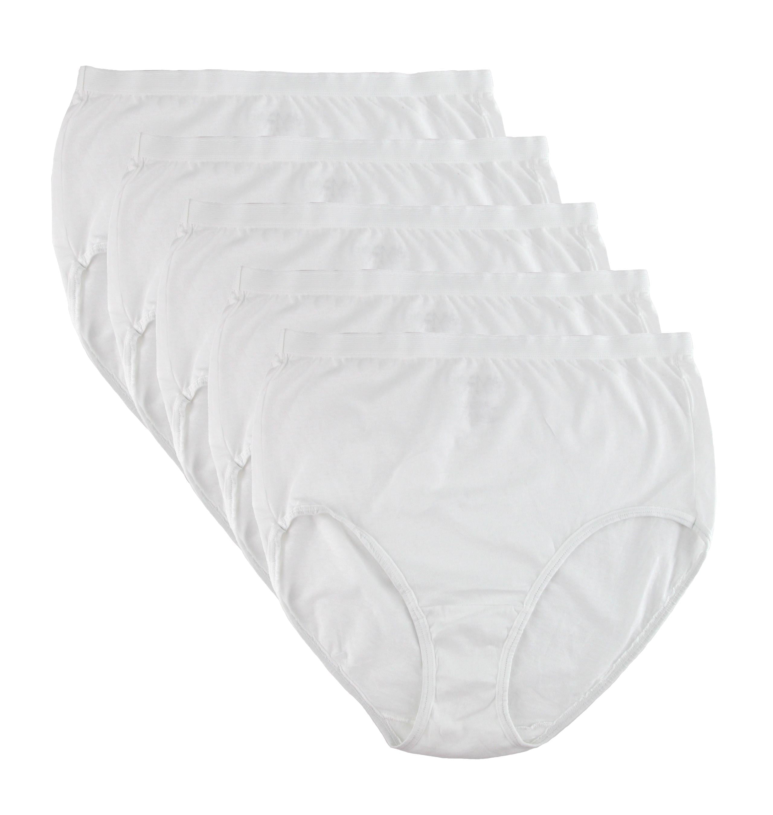 Fruit of the Loom Fit for Me Women`s 5 Pack Cotton White Briefs, 9, White Walmart Canada