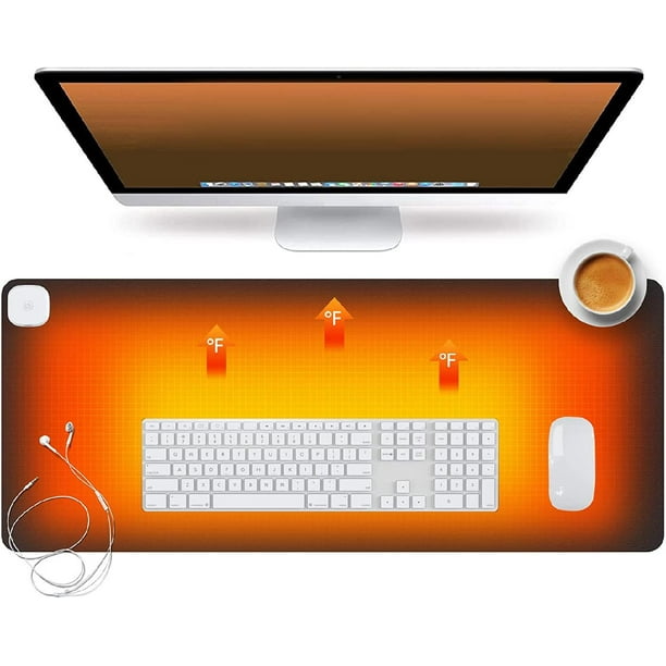 Heated Desk Pad, PU Leather Heated Larger Mouse Keyboard Pad, Home