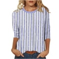 thumbnail image 1 of Tops de Verano 3/4 Mangas para las Mujeres 2025 Moda Impresa Camiseta Blusa Cuello Redondo Casual Primavera Y Verano Top Mujeres Tops de Verano Casual, 1 of 5