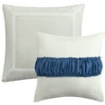 thumbnail image 3 of Lanco Bell Bottom Jacquard 10 Piece Comforter Set Blue, Bed Size Queen, Fill Polyester, Solid Color, 3 of 6
