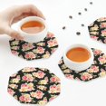 thumbnail image 6 of Bingfone Vintage Rose Flowers Leather Drinks Coasters with Set of 6,Suitable for Home Kitchen,Coffee Cup Coasters Home Gift, 6 of 7