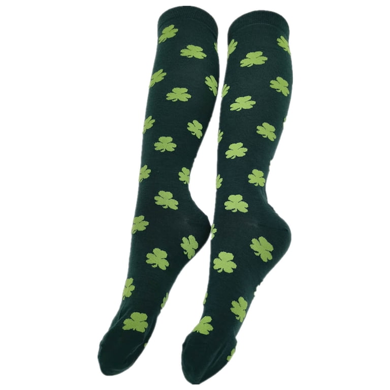 Hot Sale!! St. Patrick's Day Socks for Women and Mens Novelty Black Green  Shamrock Stripe Irish Crew Dress Socks for Women Gift Middle Fashion  Stockings Girls Irish St.Festive Women Stripe Socks -