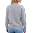 thumbnail image 7 of Women's Sweater Cute Fun Printing Sweater Fall And Winter Long Sleeve Knitted Sweater for Fall Winter Solid Color Basics,Gray,L, 7 of 7