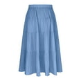 thumbnail image 6 of Little Girls Cute Skirt New Girls Maxi Skirt Boho Casual Tiered High Waist a Line Ruffle Flowy Long Skirts Kids Going out Outfits Blue 6-7 Years, 6 of 9
