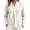White, variant on Women's Fashion Blouse Top V Neck Front Pleated Curved Hem Long Sleeve Casual Shirt Loose Business Shirt