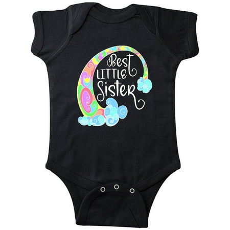 

Inktastic Best Little Sister Colorful Rainbow Swirls Gift Baby Girl Bodysuit