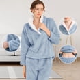 thumbnail image 2 of Fluffy Pajamas Set for Women Soft Comfy Fleece Pjs Pullover Pants Loose Plush Sleepwear Fuzzy Loungewear for Winter, 2 of 6