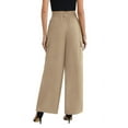 thumbnail image 5 of Uvplove Womens High Waisted Wide Leg Cargo Pants Baggy Casual Work Trousers with 4 Pockets,Light Apricot,M, 5 of 9