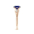 thumbnail image 3 of ANGARA Lab Grown Blue Sapphire Bypass Shank Engagement Ring for Women in 14K Rose Gold (Size-7x5mm) | September Birthstone, Anniversary, Jewelry Gift for Women | Lab-Grown Blue Sapphire Ring, 3 of 8