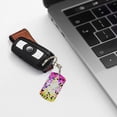 thumbnail image 7 of Uemuo Colorful Tie Dye Stained Glass 3 Pattern Rectangular Metal Keychain - Durable, Stylish, and Personalized Key Ring for Men and Women,Engraved Keychain,Gift Slim Sturdy Keychain, 7 of 7