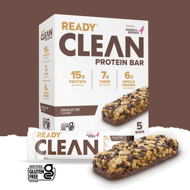 Ready Clean Protein Bar, Chocolate Chip, 5 Count Bars