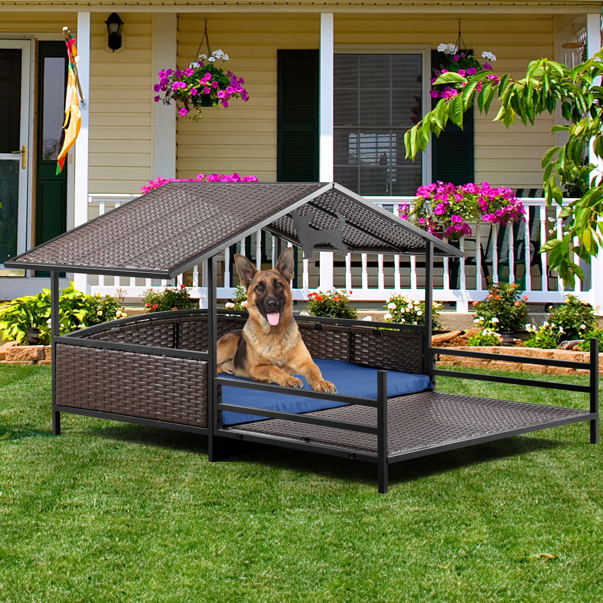 Outdoor raised dog bed with canopy hotsell