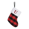 thumbnail image 2 of Kbndieu Christmas Stockings with Initials, Super Soft Classic Plaid Black and Red Christmas Stockings for Christmas Party Fireplace Family Hanging Stocking Decorations U, 2 of 6