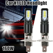 2 X 160W Car H1 LED Headlight Fog Light Beam Bulbs Globes 6500K White 8000LM