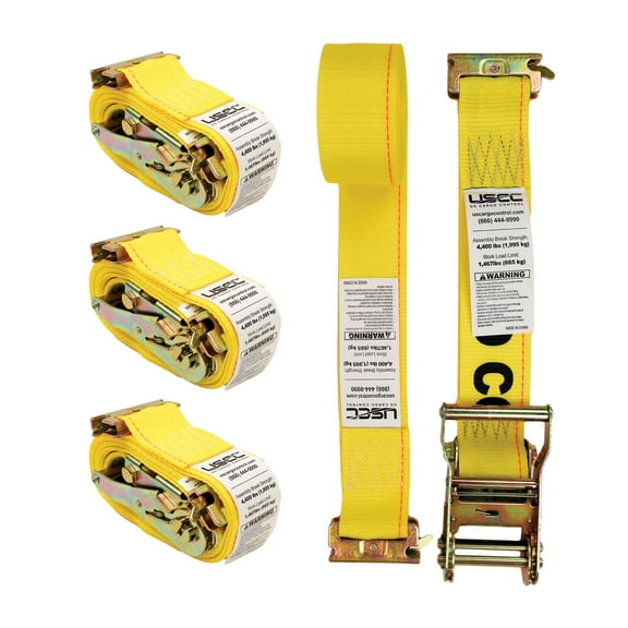 2" X 12' E-Track Ratchet Strap with Spring E Fittings, for Interior