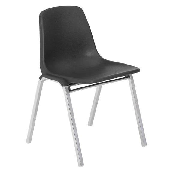 UrbanPro 31" Modern Metal Poly Shell Stacking Chair in Black